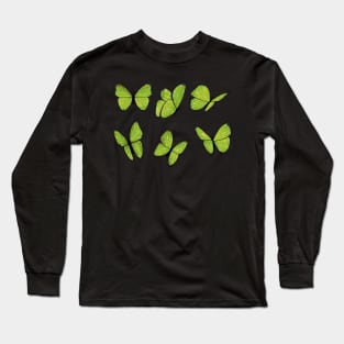 Lime green butterfly sticker pack Long Sleeve T-Shirt